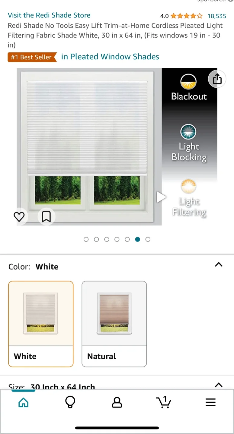 Window shades cordless easy lift 2 pcs image indicator(5)