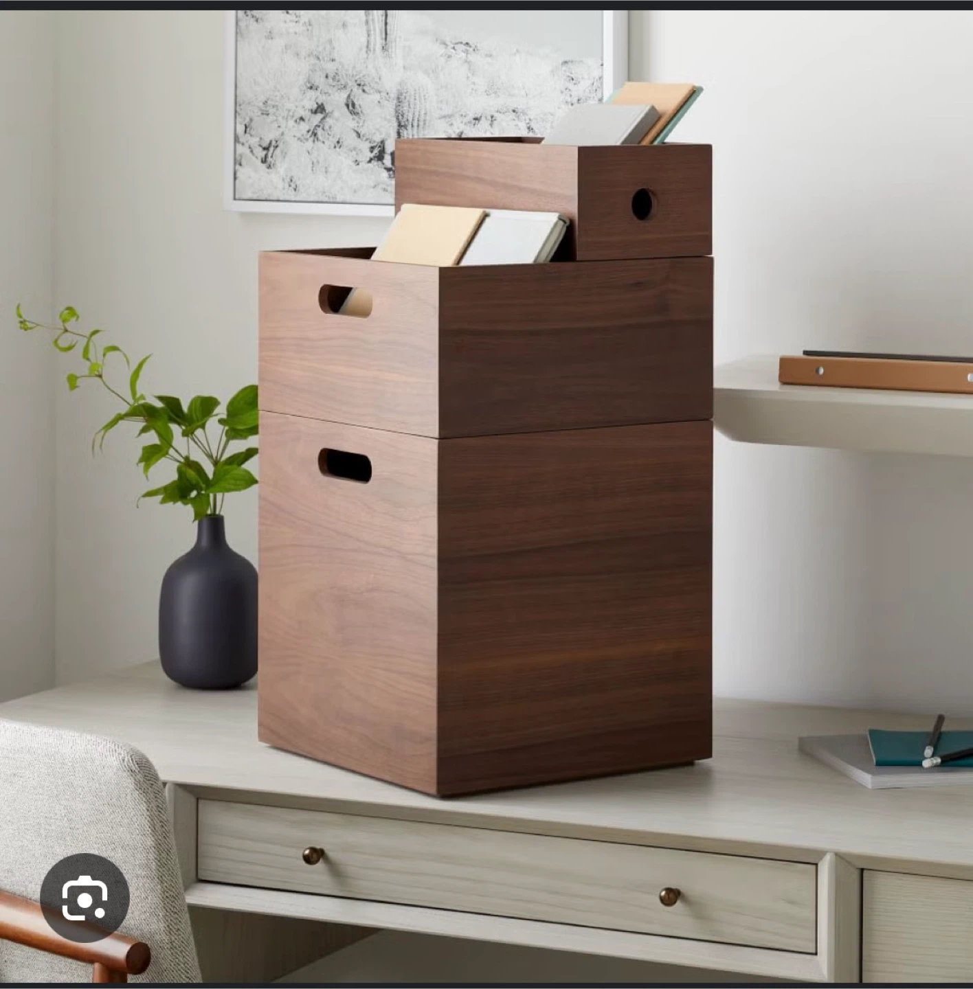 West Elm Jasper Storage Utility Boxes in Walnut (set of 3)