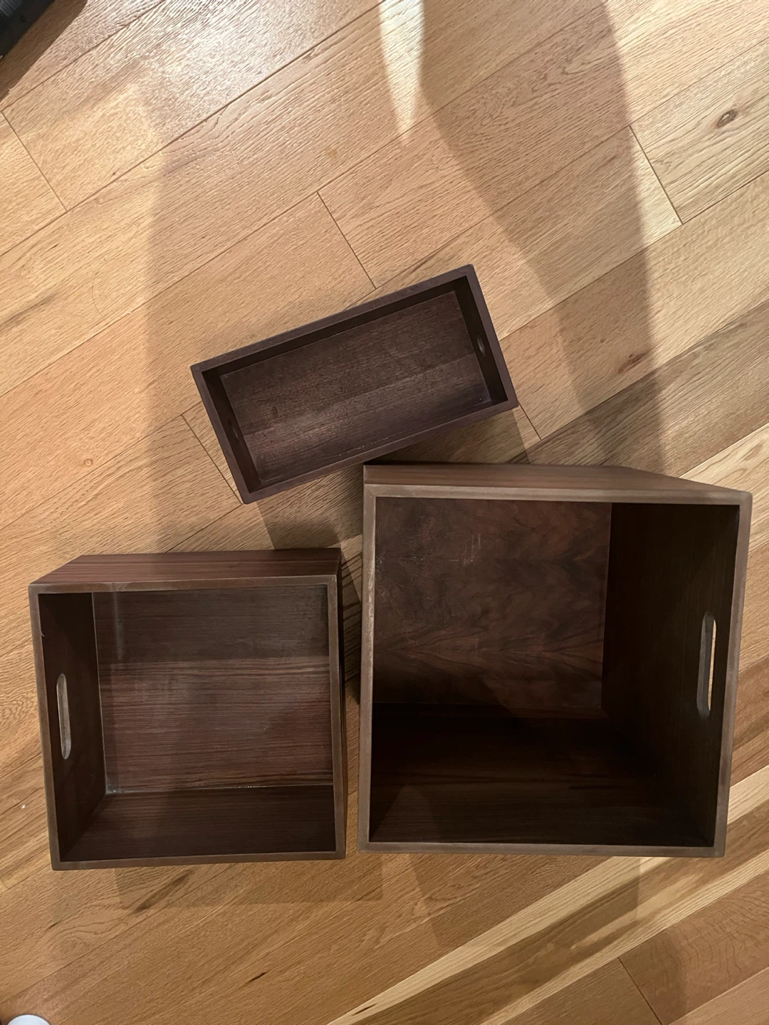West Elm Jasper Storage Utility Boxes in Walnut (set of 3) - photo 5