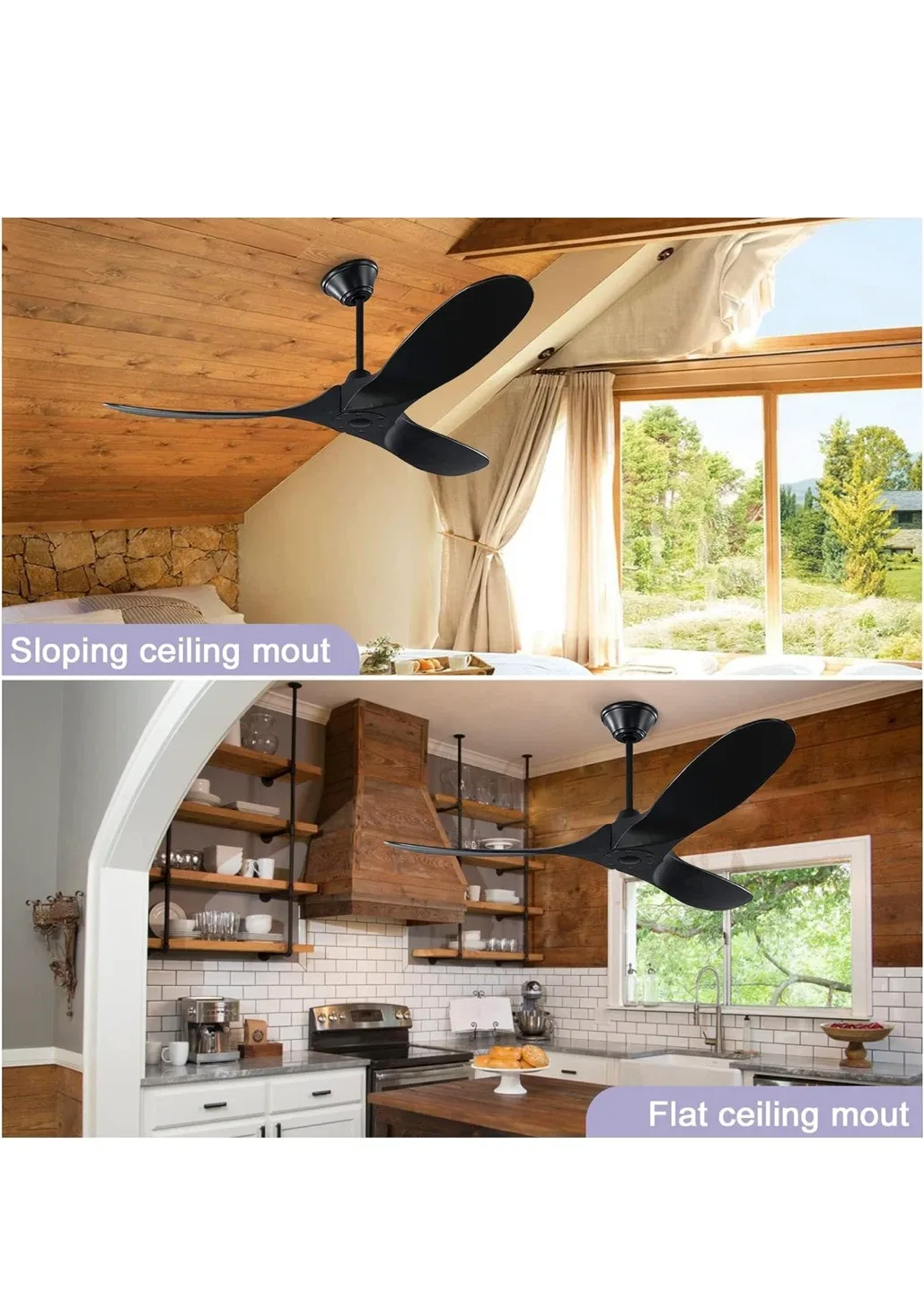 60 Inch Black Ceiling Fan with Remote image indicator(6)