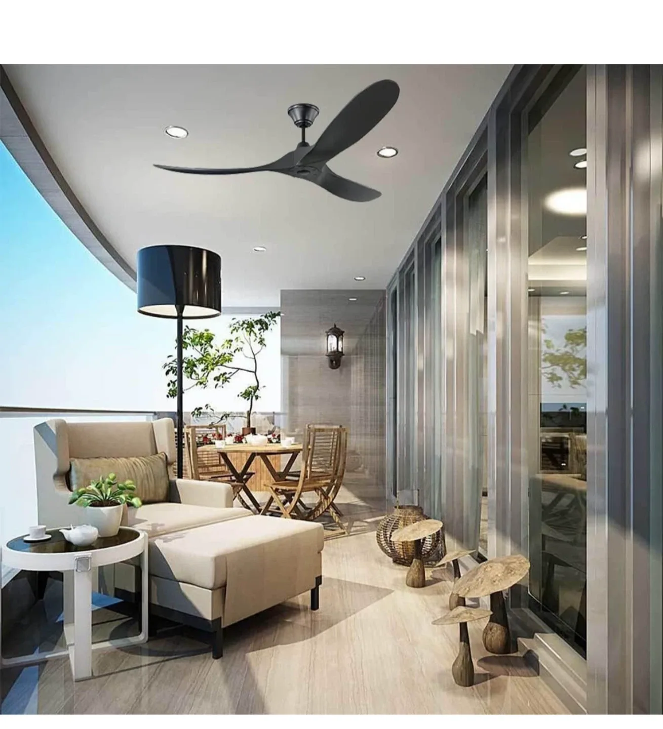 60 Inch Black Ceiling Fan with Remote image indicator(8)