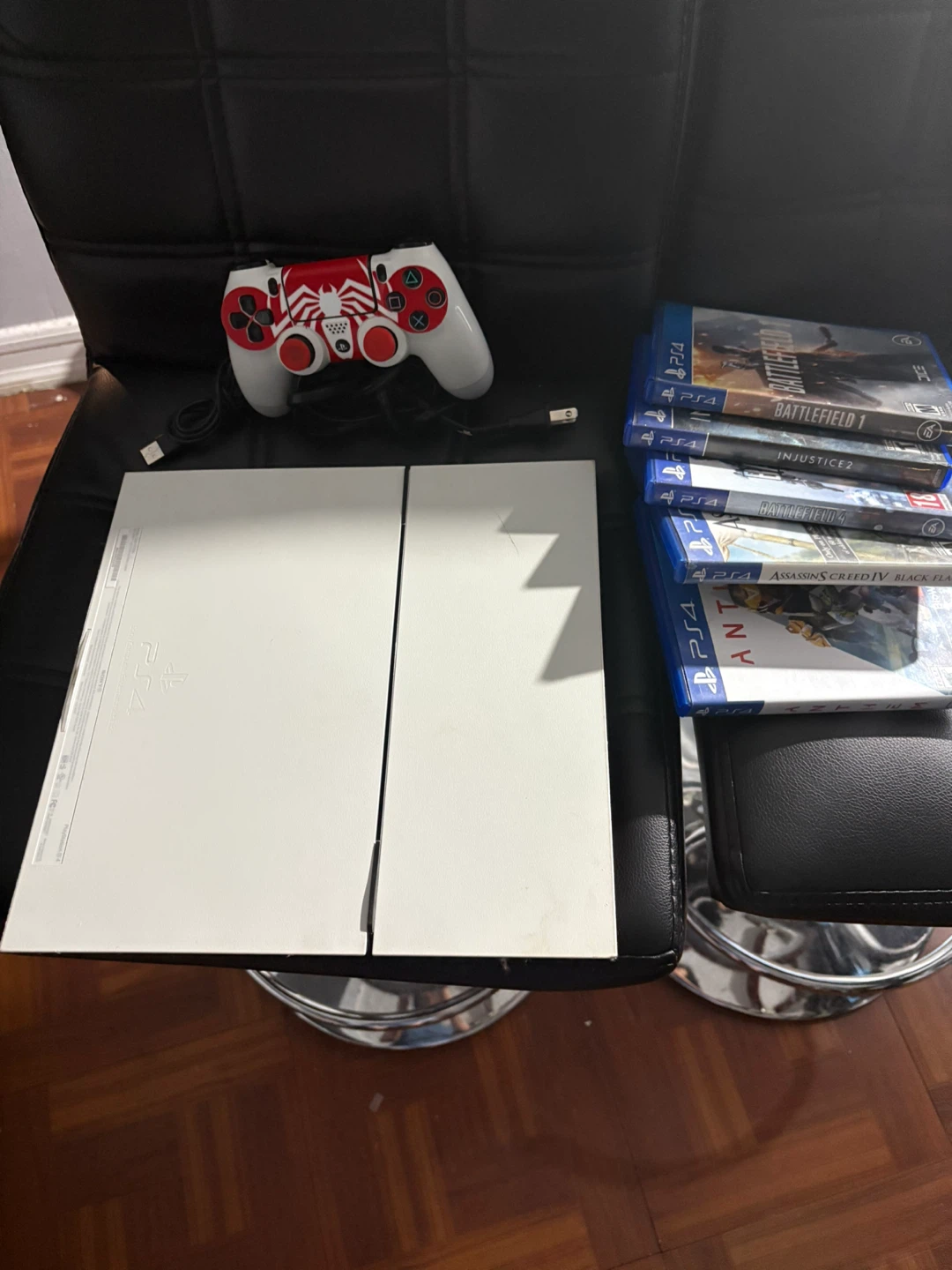 PlayStation 4 with Spiderman Skin and Games - photo 3