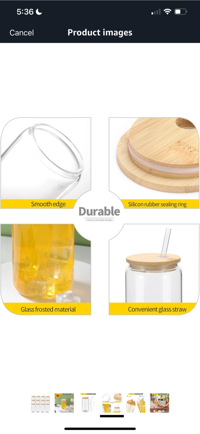 Glass Tumbler with Bamboo Lid & Straw - photo 3