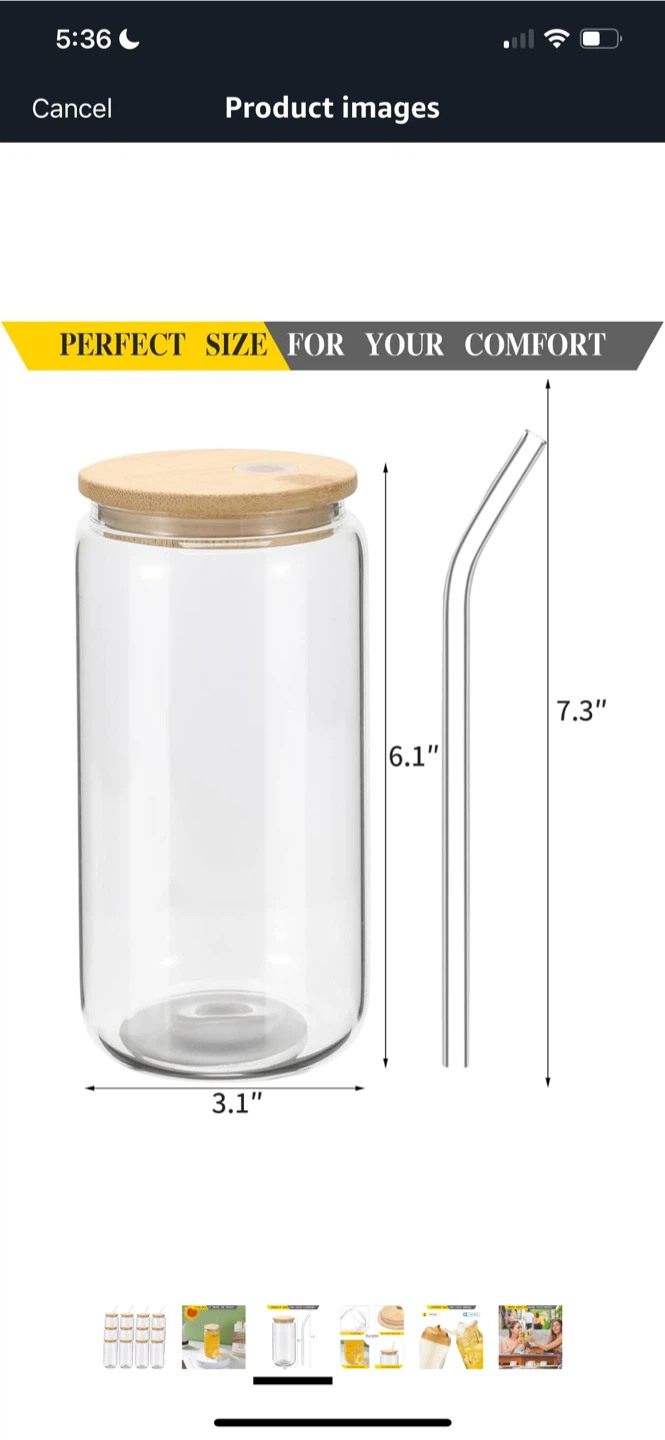 Glass Tumbler with Bamboo Lid & Straw - photo 2