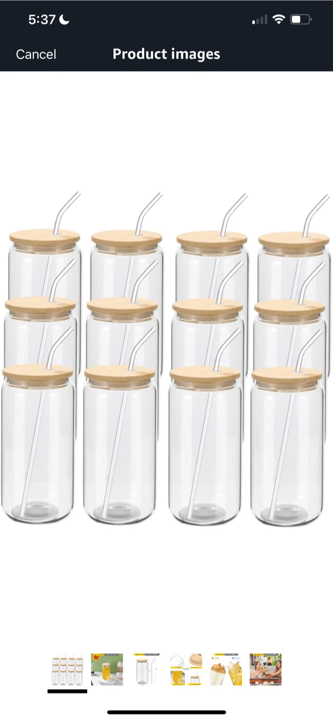 Glass Tumbler with Bamboo Lid & Straw