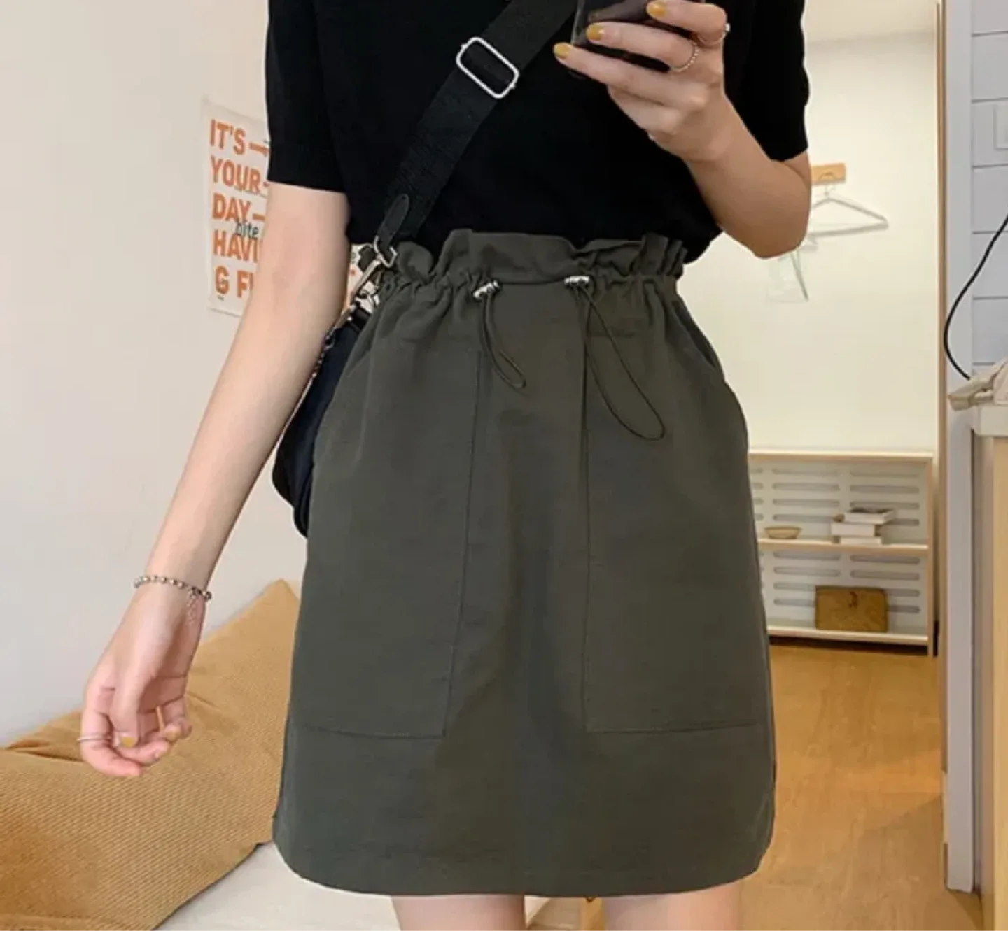Ka Qi Skirt - Olive Green, Size F thumbnail