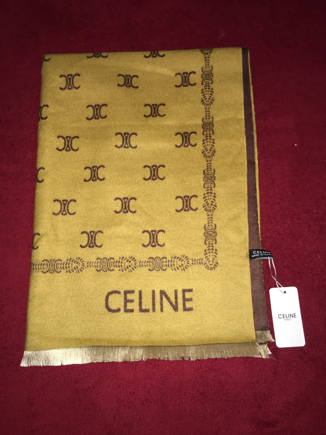 Celine Paris Brown & Gold Scarf thumbnail