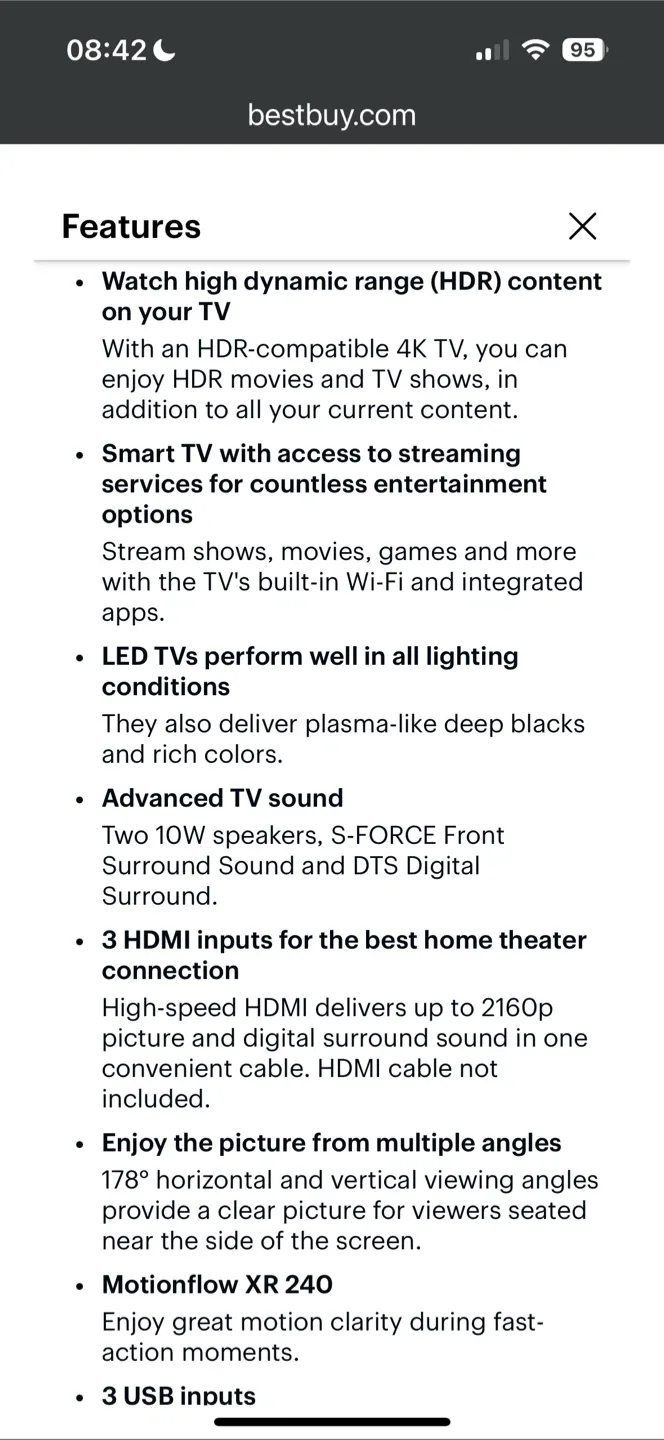Sony 49” LED - X720E Series - 2160p - Smart - 4K UHD TV with HDR image indicator(9)