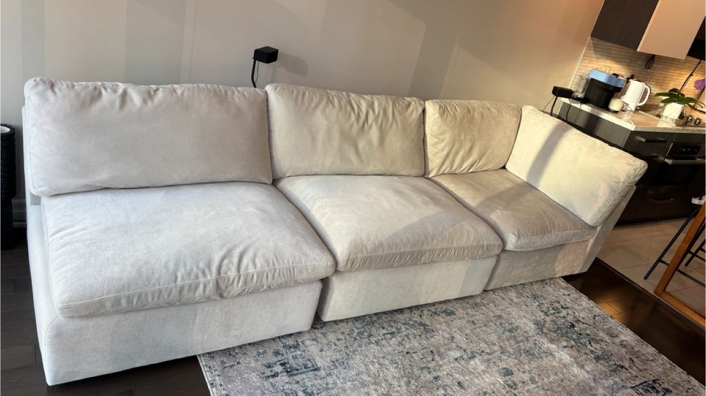 Cloud Modular Sectional Sofa, Chablis (Structube), Cream Colour
