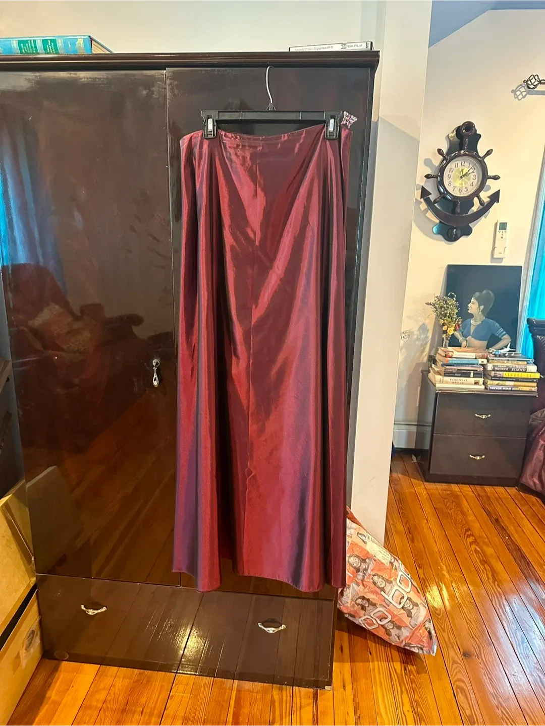 JS Collections Burgundy Skirt Size 12 thumbnail