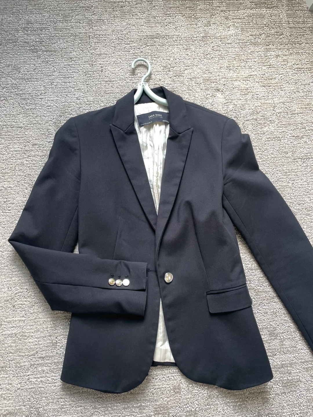 Zara Basic Black Blazer thumbnail