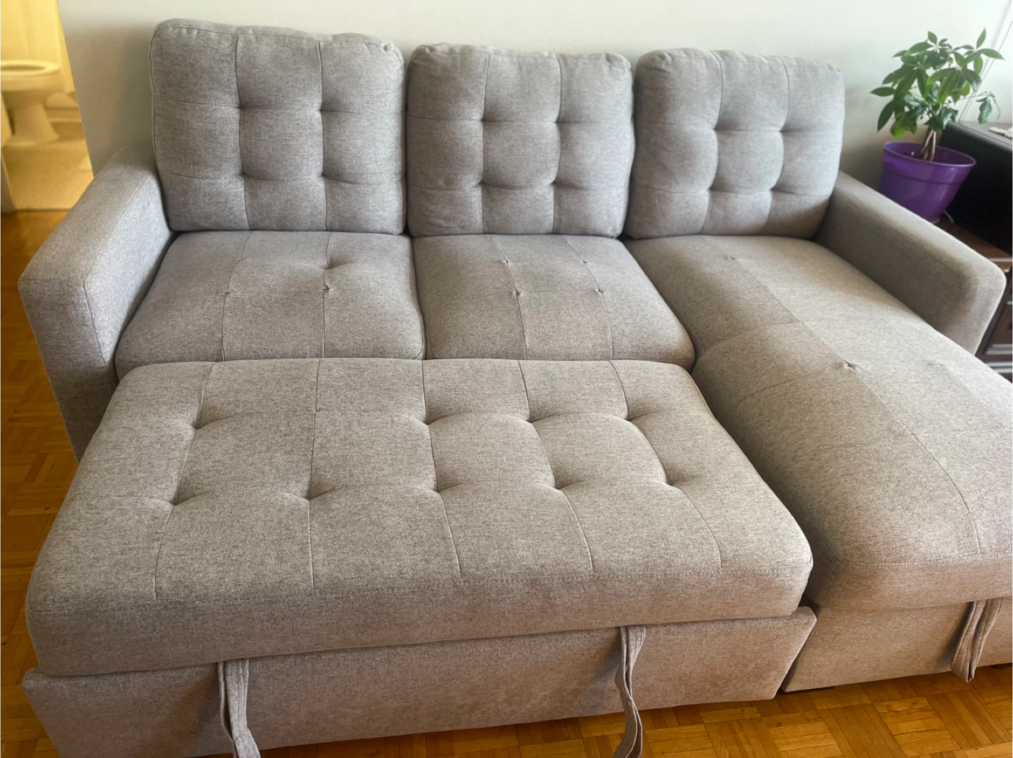 Grey Sectional Sofa with Ottoman - photo 2