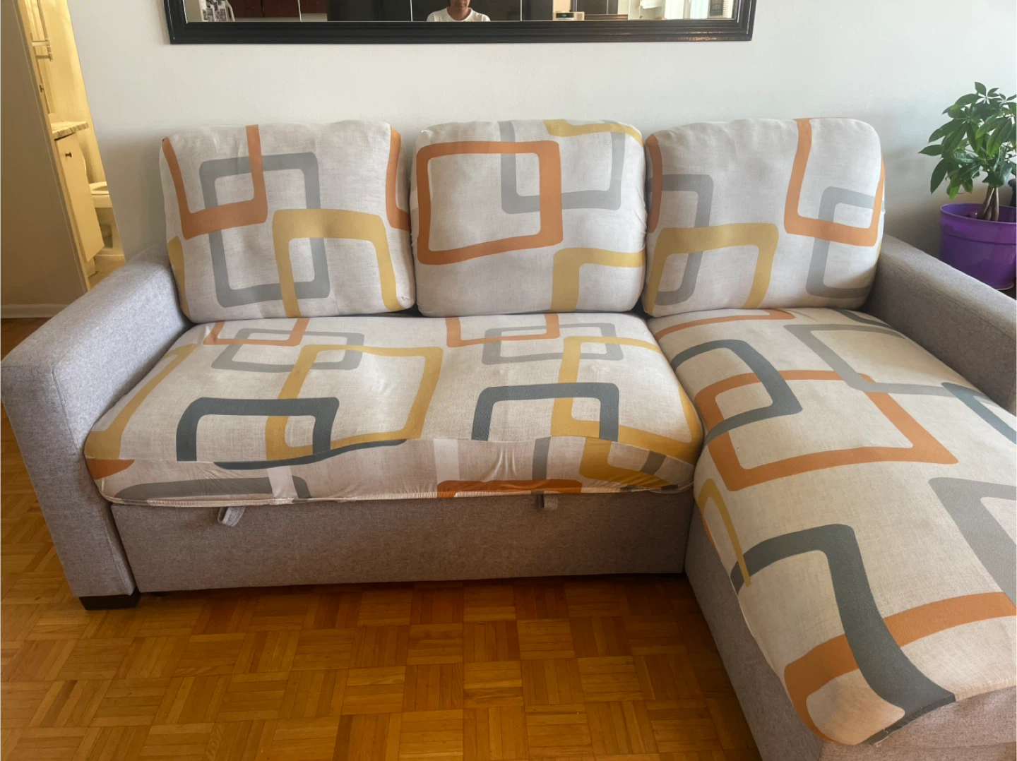 Grey Sectional Sofa with Ottoman - photo 3