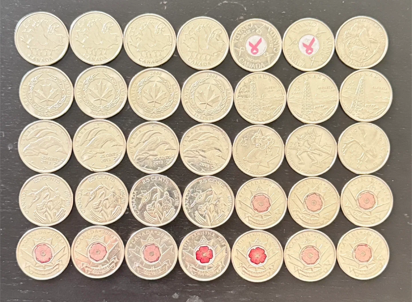 Assorted Canadian 25 Cent Coins thumbnail