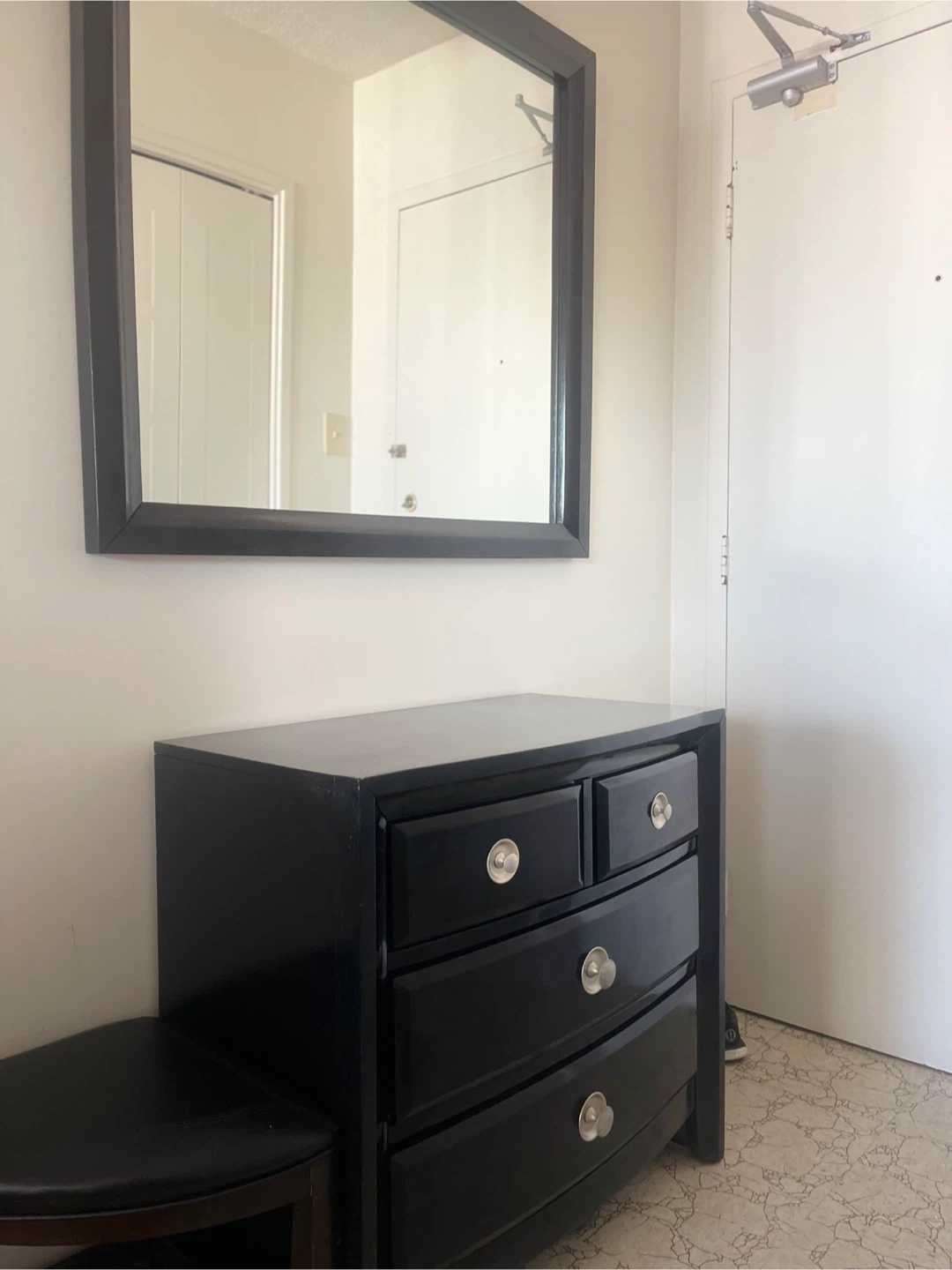 Black Dresser with Mirror