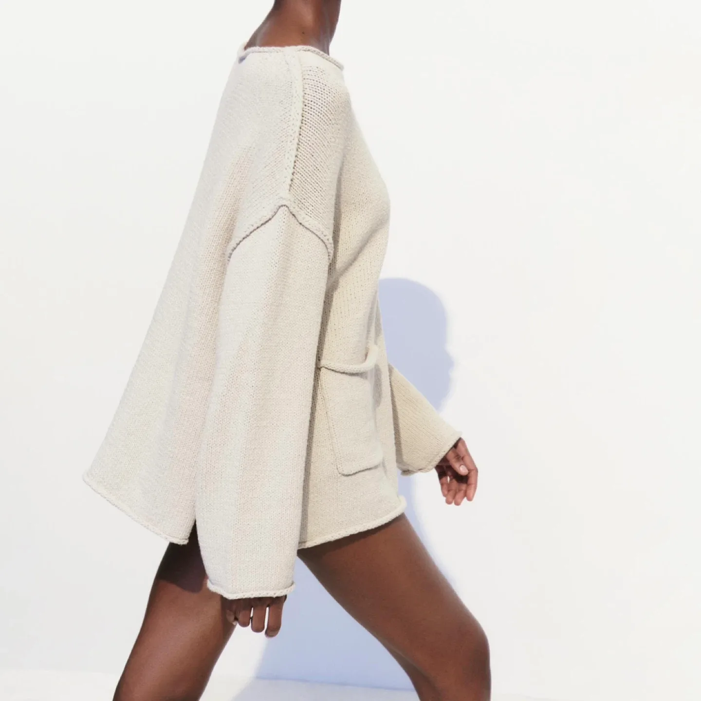 Zara Oversized Rolled Edge Sweater image indicator(3)