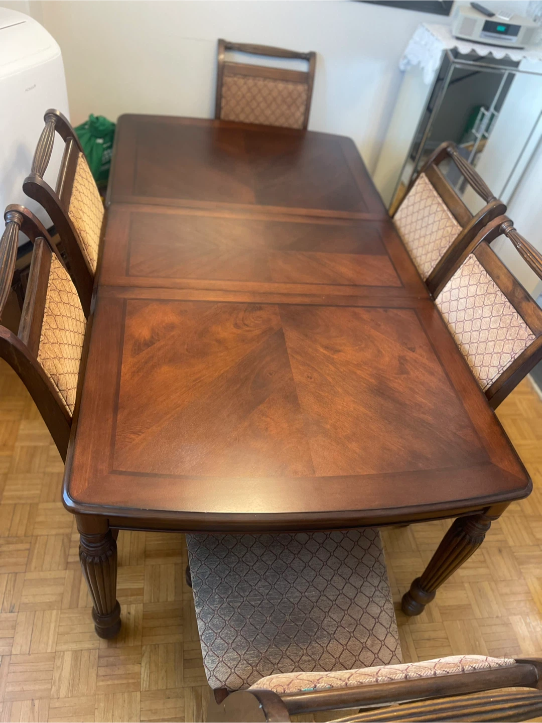 Wooden Dining Table with 6 Chairs