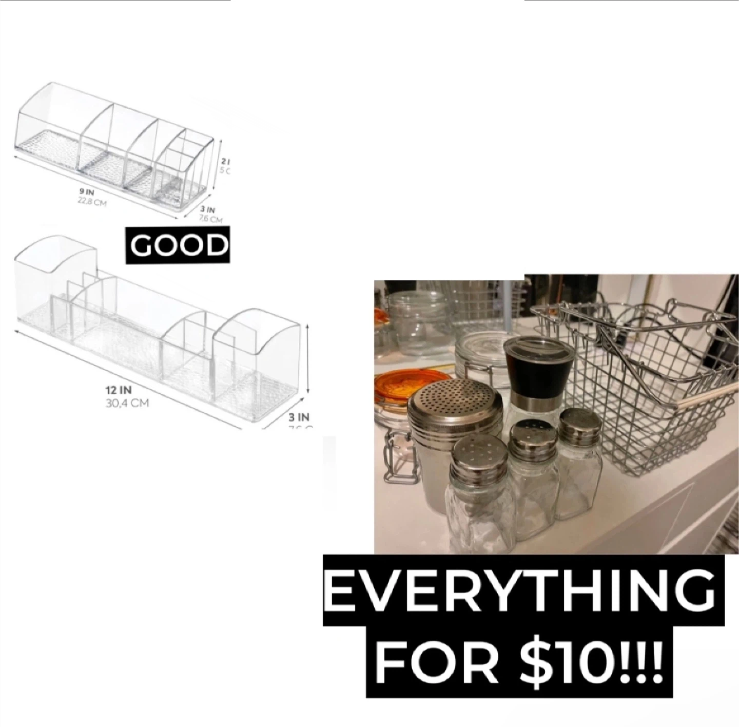 Jars & Kitchen/ Bathroom Organizers  - $10