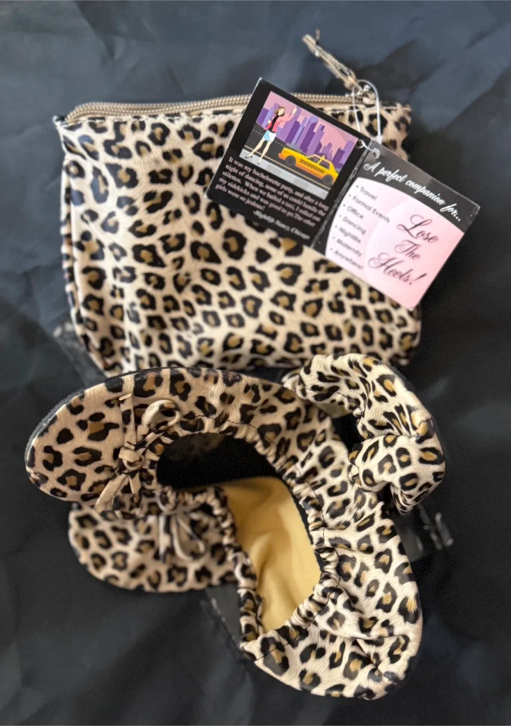 Sidekicks Foldable Flats with Pouch - Leopard Print image indicator(3)