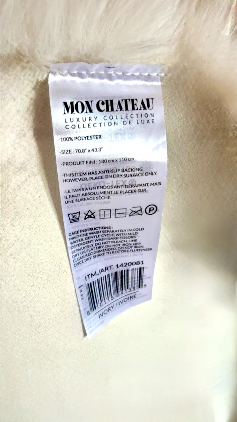 Mon Chateau Ivory Faux Fur Rug (70.8" x 43.3") - photo 4