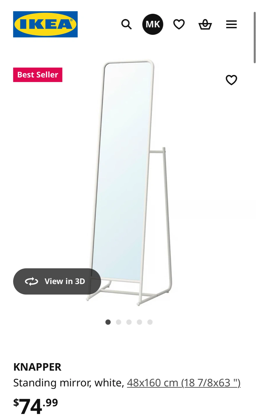 IKEA KNAPPER Standing Mirror - photo 2