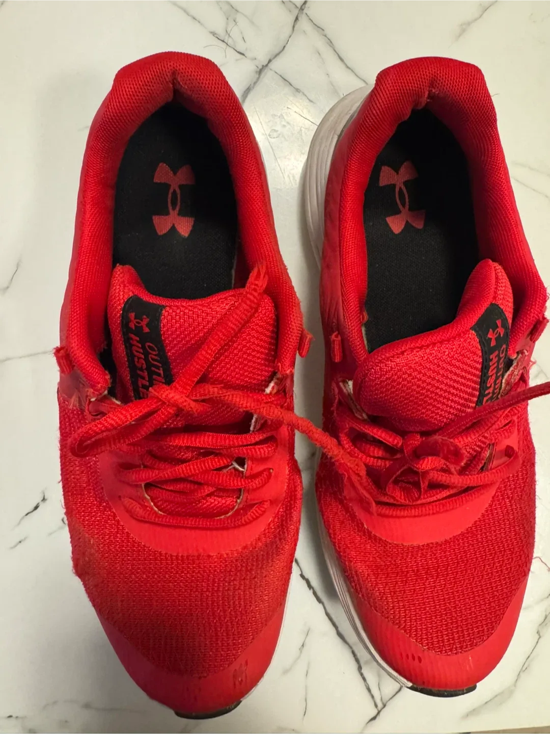 Under Armour Hustle Red Running Shoes - Size 7Y image indicator(2)