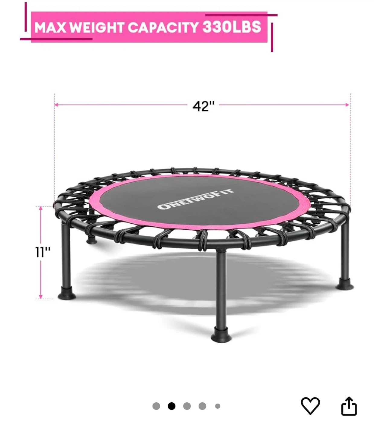 ONETWOFIT 42" Fitness Rebounder Trampoline - photo 2