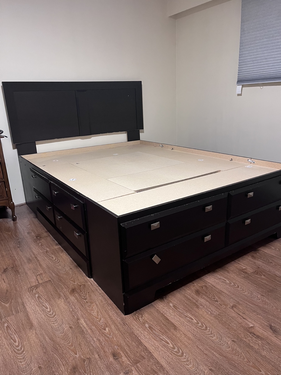 Queen size Black Storage Bed with Drawers - photo 2