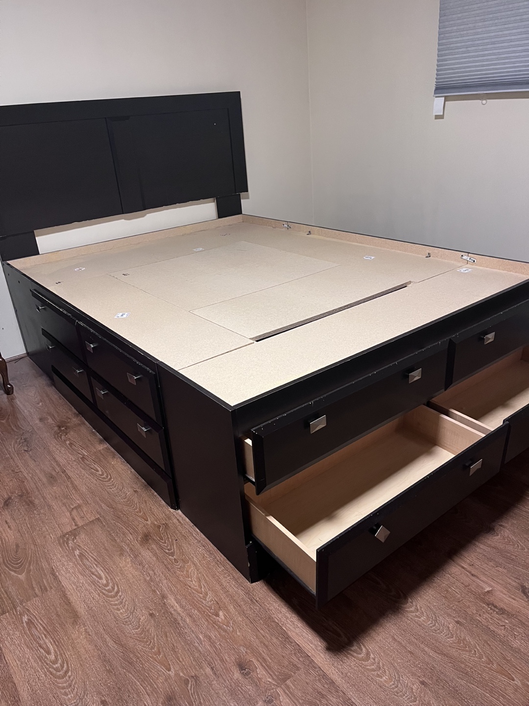 Queen size Black Storage Bed with Drawers - photo 3