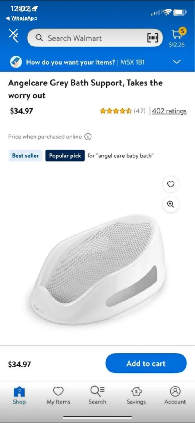 Angelcare Grey Bath Support
