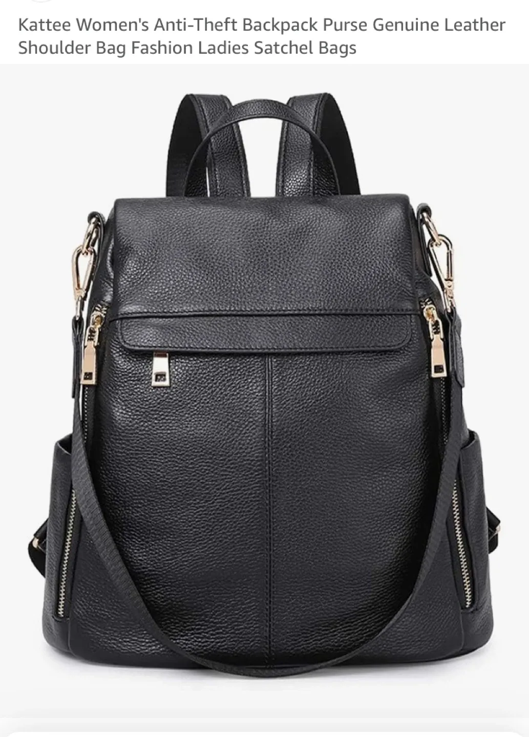 New Anti-Theft Backpack Purse Genuine Leather Shoulder Bag thumbnail