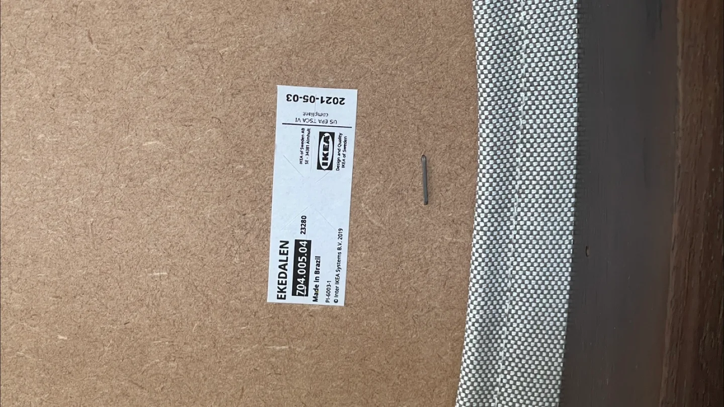 IKEA EKEDALEN Brown Chair with Light Grey Cushion image indicator(4)