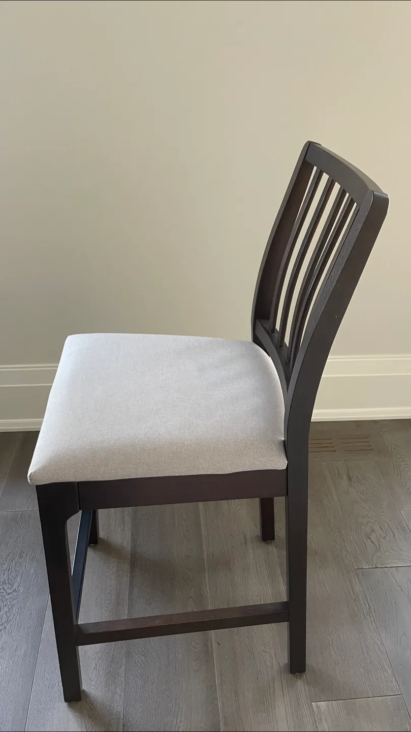 IKEA EKEDALEN Brown Chair with Light Grey Cushion image indicator(3)