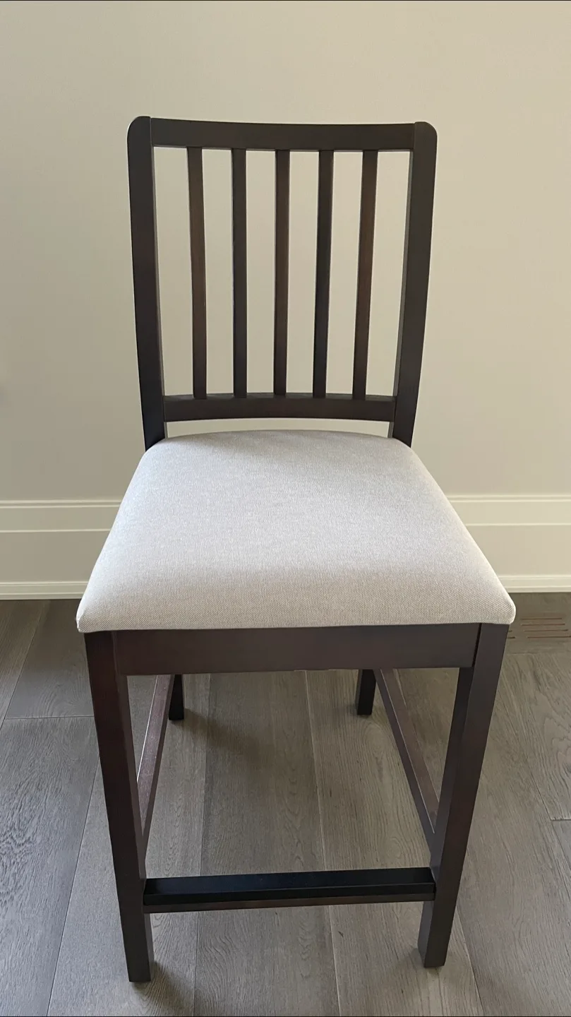 IKEA EKEDALEN Brown Chair with Light Grey Cushion image indicator(2)