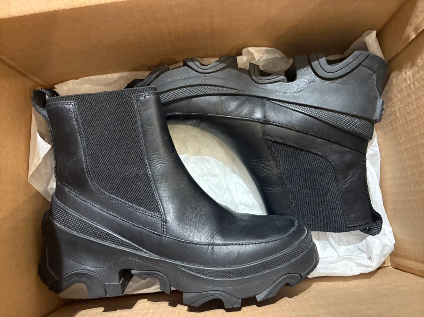 Sorel Black Leather Chelsea Boots, Size 7 thumbnail