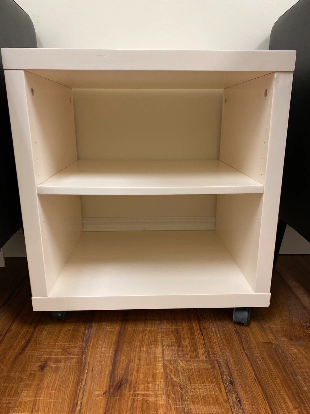 White Shelf Unit with Wheels