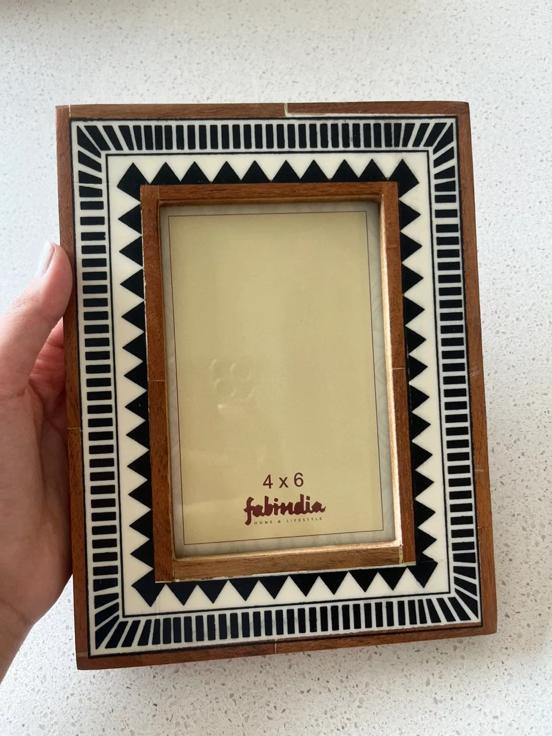 Fabindia 4x6 Photo Frame Wood and Bone thumbnail
