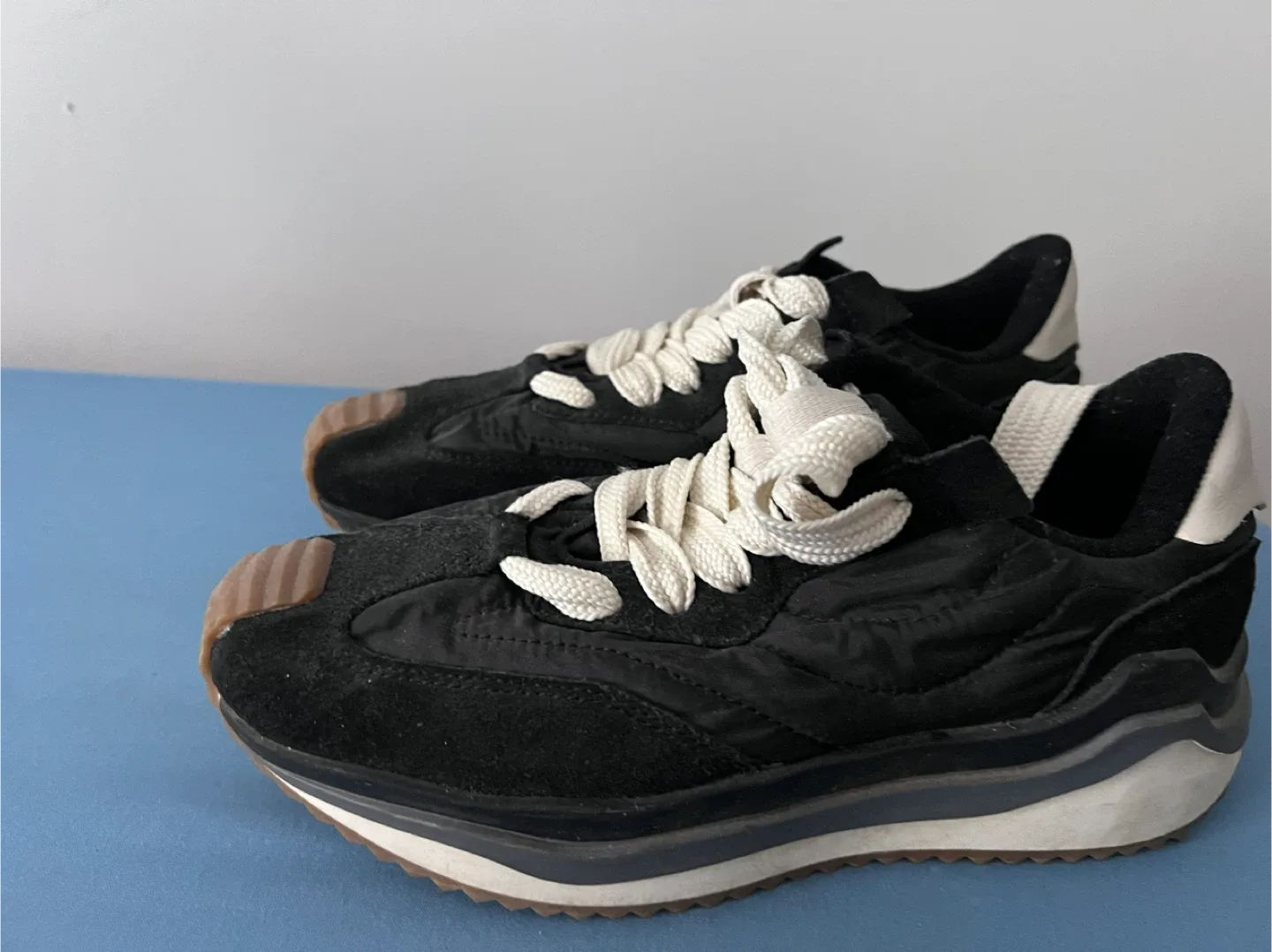 Mango Black Platform Sneakers - women Size 8 thumbnail