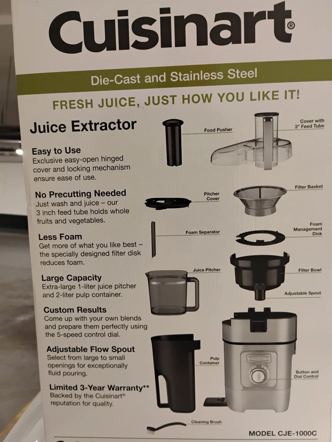 Cuisinart CJE-1000C Die-Cast Juice Extractor - photo 4