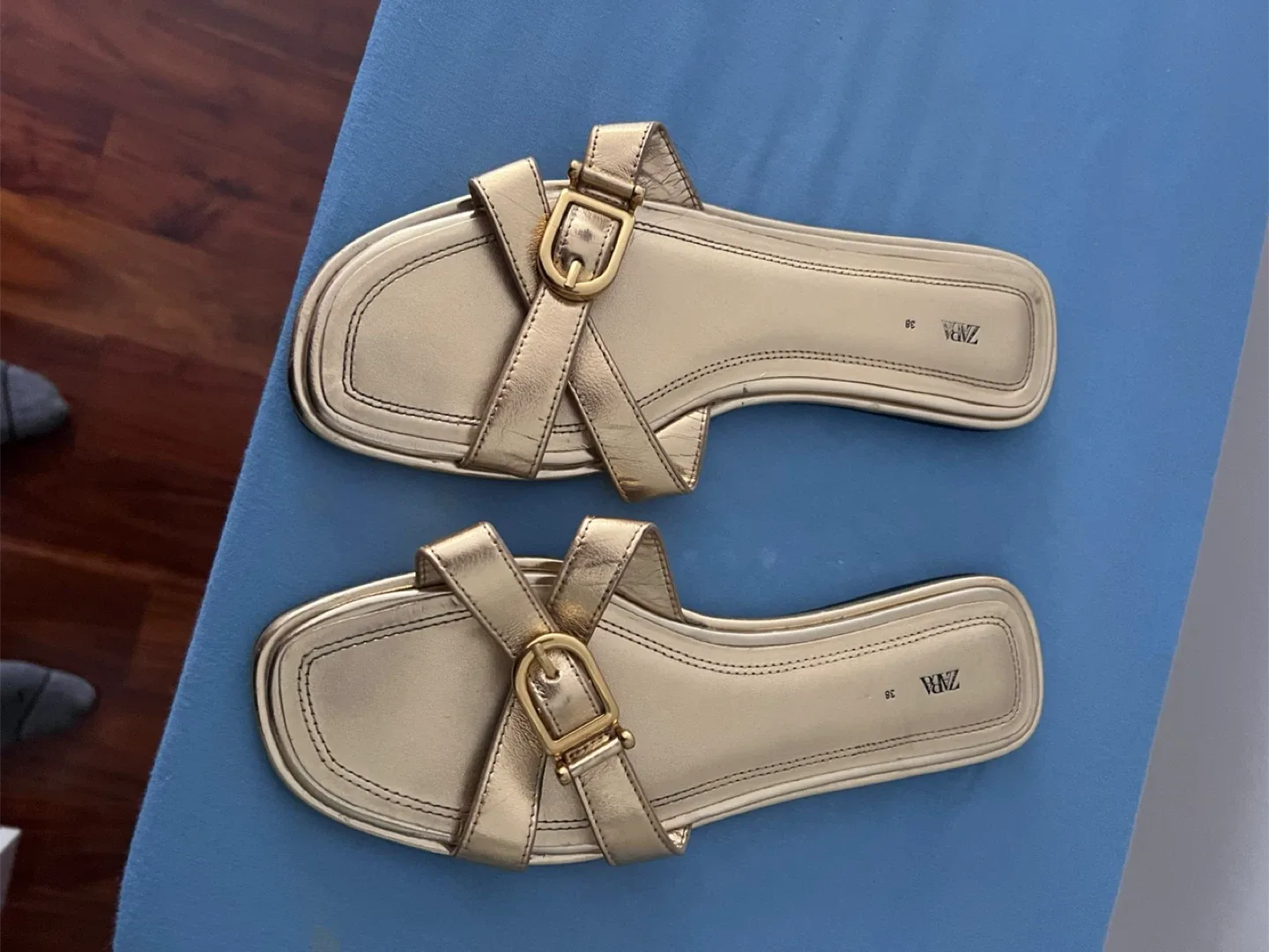 Zara Gold Sandals - thumbnail
