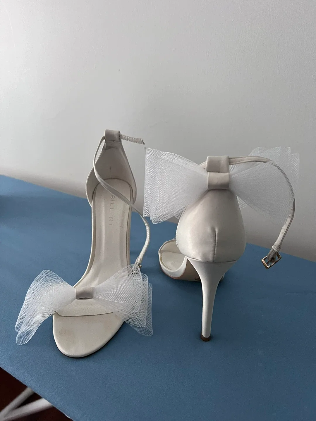 Billini White Heels with Bows-Bridal -White thumbnail