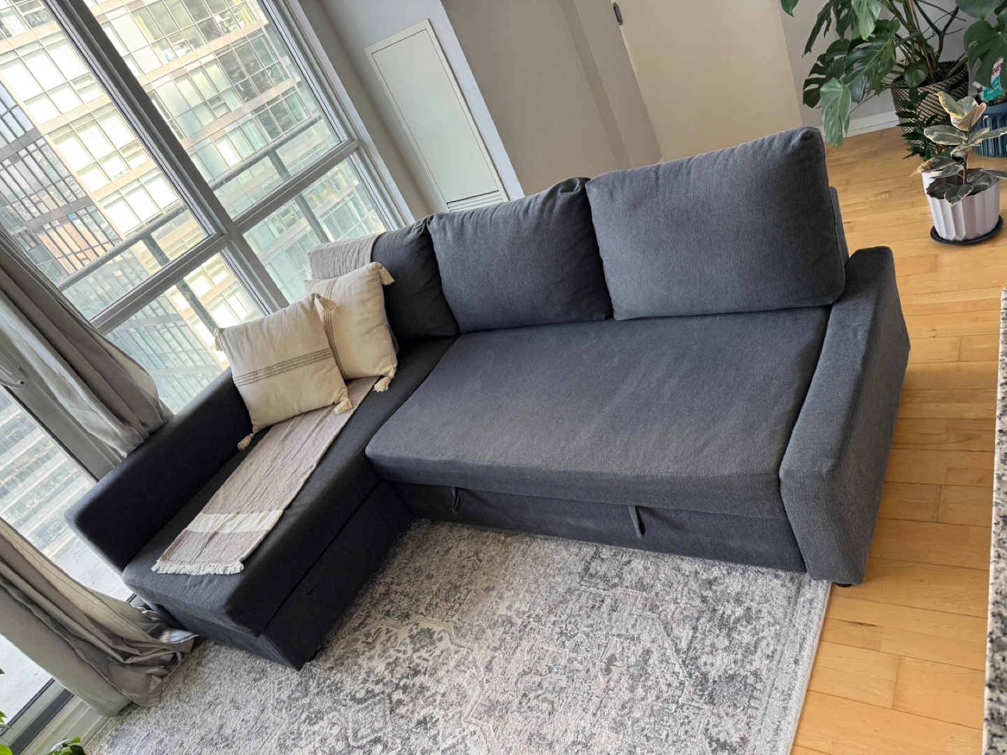 IKEA FRIHETEN Grey Sectional Sofa with Pull-Out Bed - photo 3