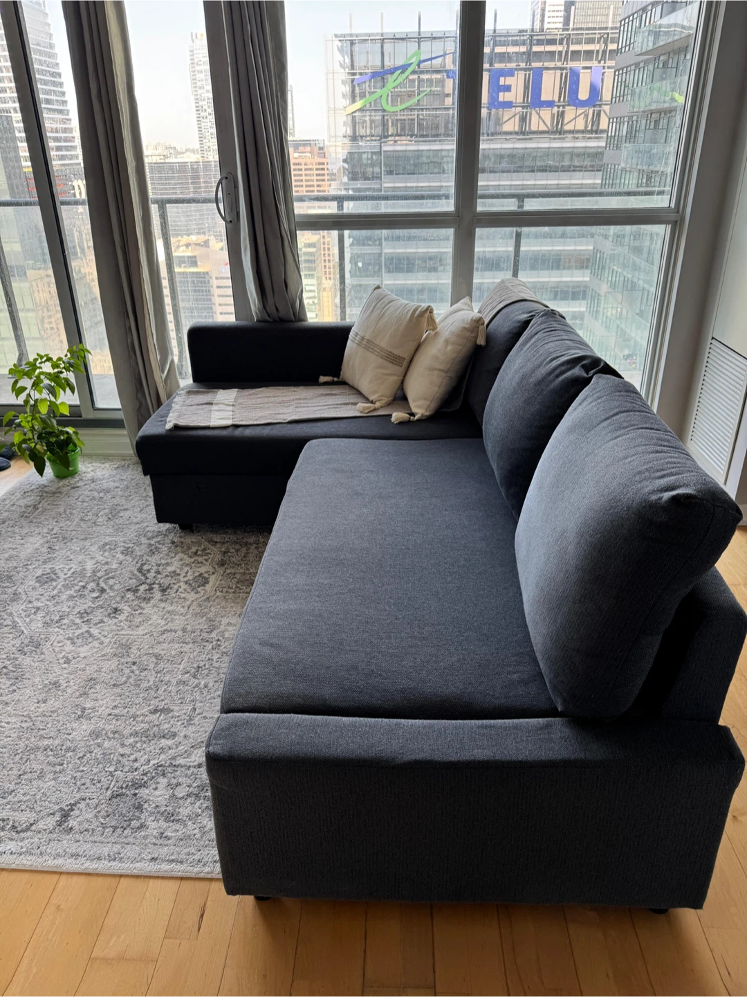 IKEA FRIHETEN Grey Sectional Sofa with Pull-Out Bed - photo 2
