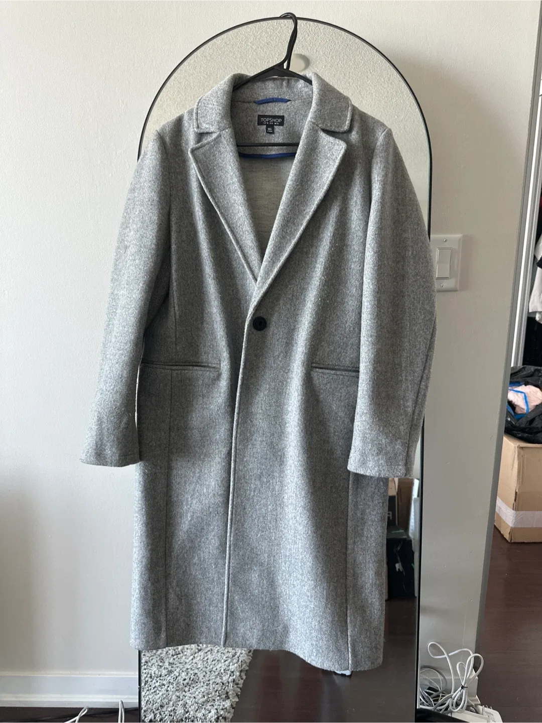 Topshop Grey Wool Blend Coat - Size US 6 thumbnail