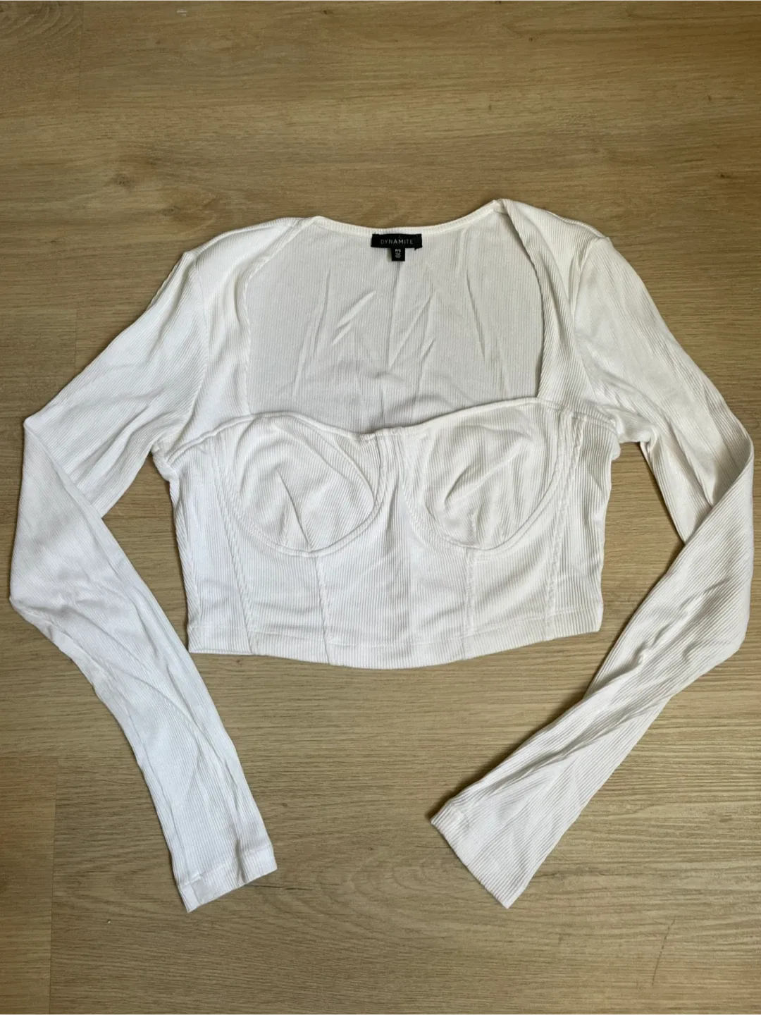 Dynamite White Long Sleeve Top - Size S thumbnail