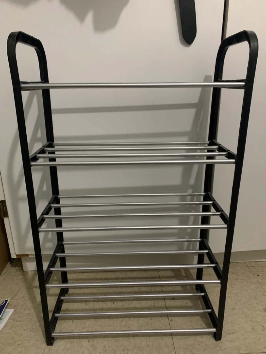 Black & Silver 4-Tier Shoe Rack thumbnail