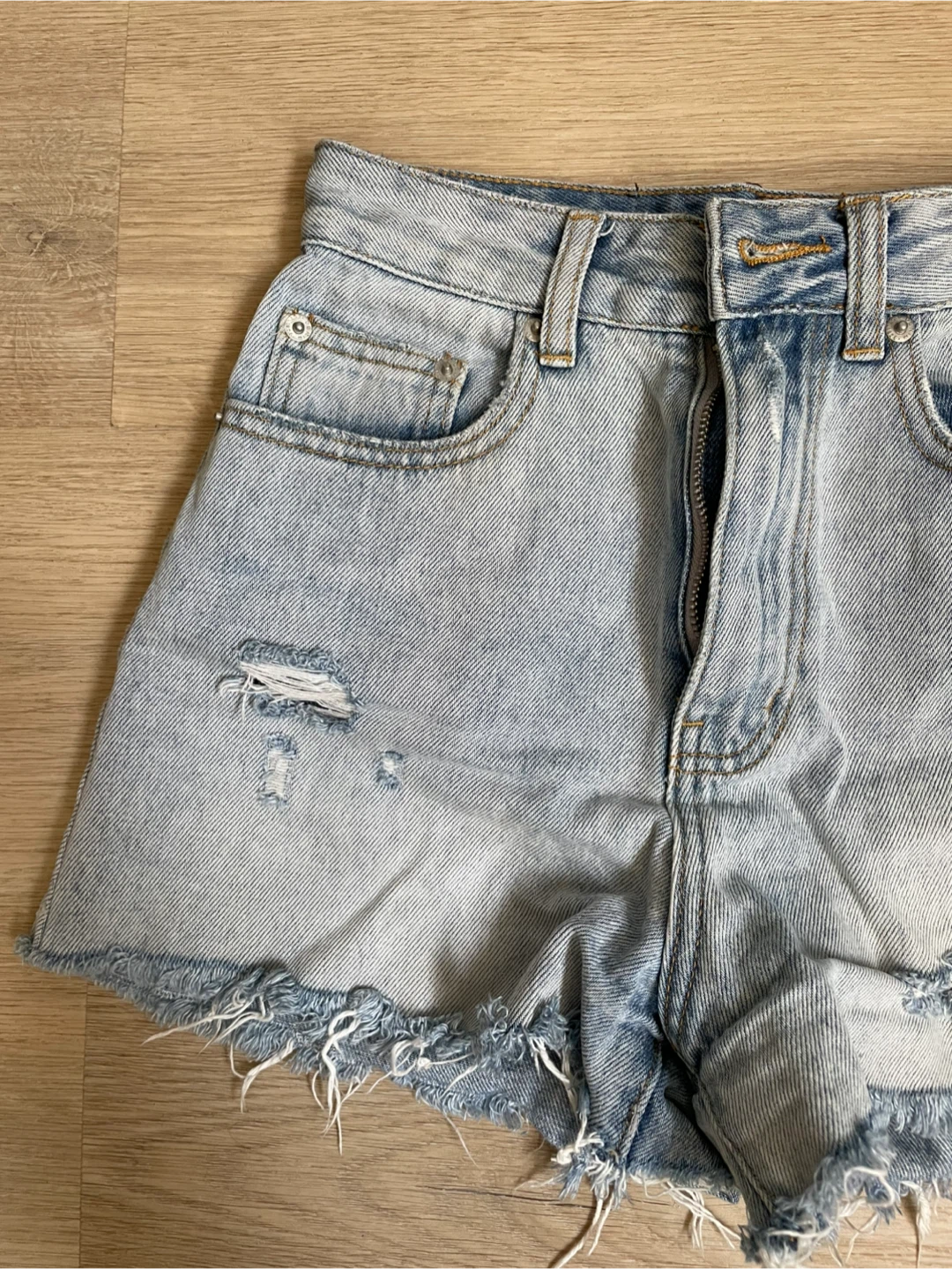 Distressed Denim Shorts - S - photo 2