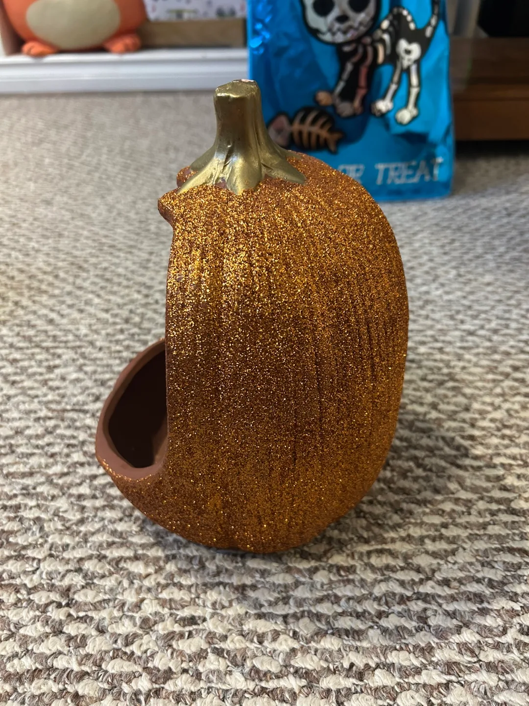 Glittery Pumpkin Candy Bowl image indicator(2)