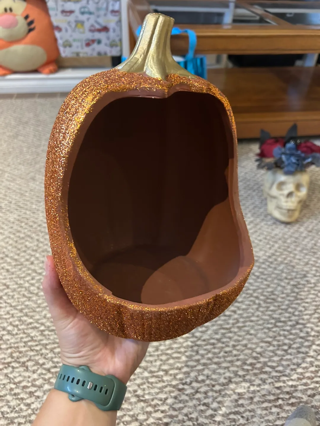 Glittery Pumpkin Candy Bowl image indicator(4)