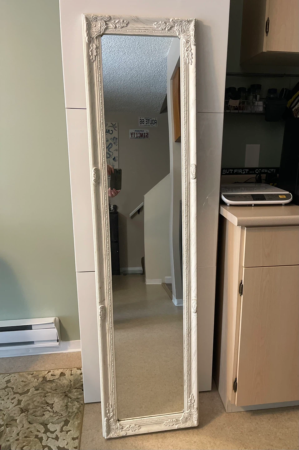 Full Length Antique White Mirror